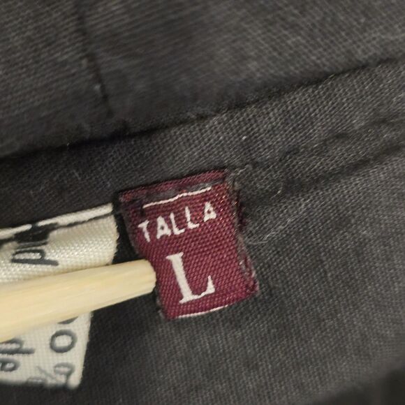 Guatemalan 100% Wool Hooded Zip Jacket Mens Large Gray Blue Lined Aztec Baja - Picture 13 of 16